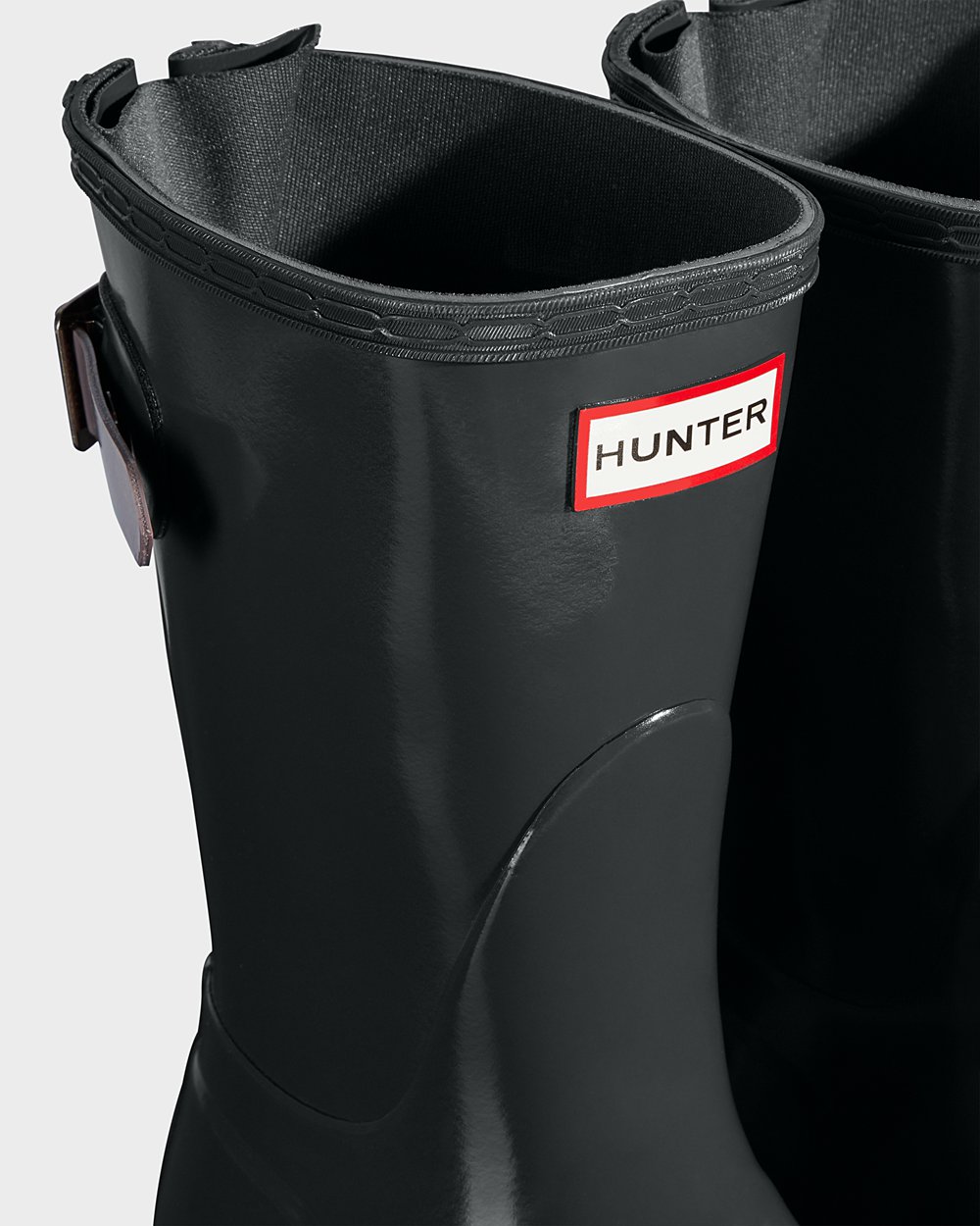 Women Hunter Original Back Adjustable Gloss | Short Rain Boots Deep Green/Purple | NZ-52931-FIDO